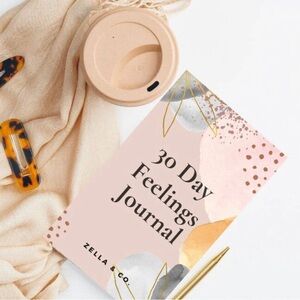 30 day feeling journal, track emotions and reflect, NWT, from boutique, pink